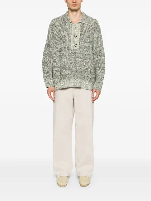 Nanushka mélange wool-blend polo top