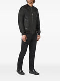 Billionaire leather bomber jacket with crest
